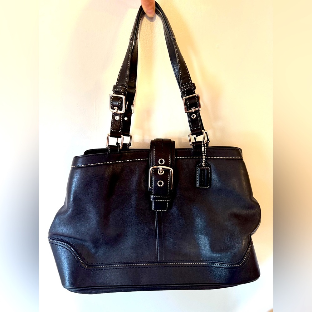 Coach Black Leather Shoulder Bag